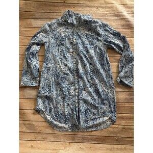 Lauren Ralph Lauren Shirt Womens Medium pattern Button Down Tunic Dress